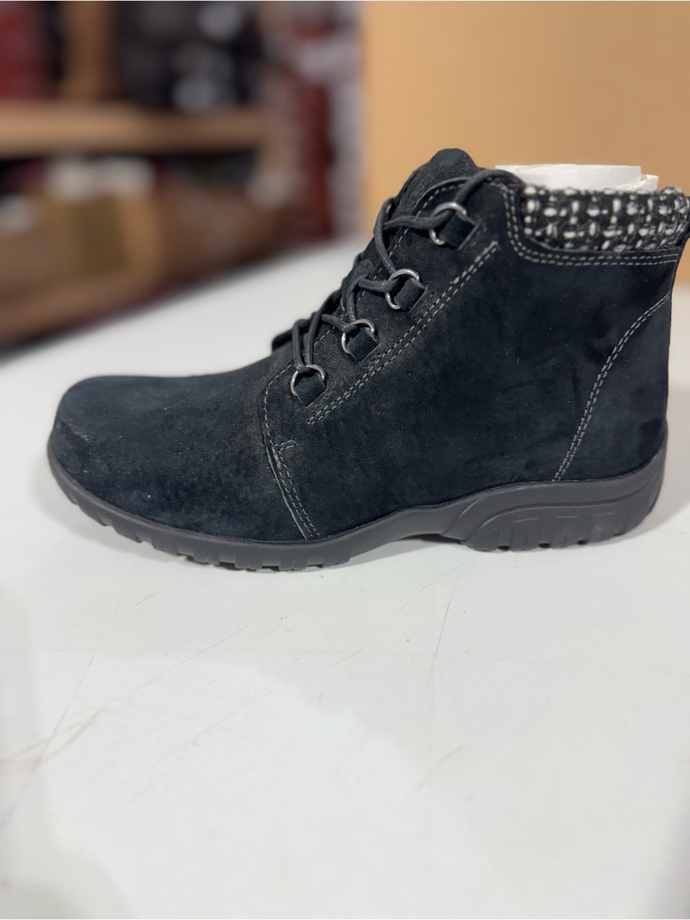Propet Women's Black Suede Lace-Up Ankle Boot
